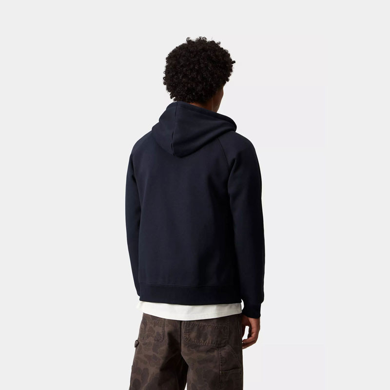 Sudadera Carhartt WIP: Hooded Chase Jacket (Dark Navy Gold)