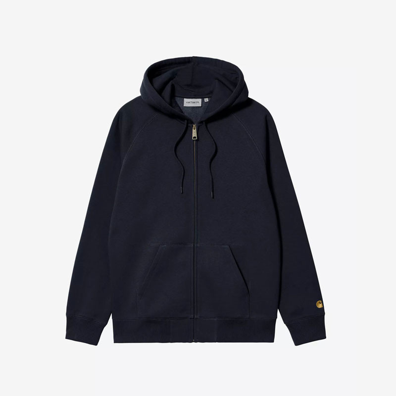 Sudadera Carhartt WIP: Hooded Chase Jacket (Dark Navy Gold)