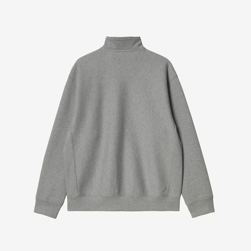 Sudadera Carhartt WIP: Half Zip American Script Sweat (Grey Hea)