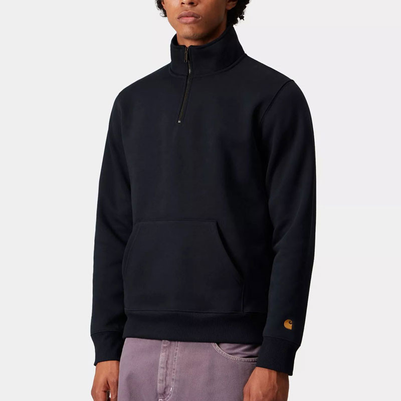 Sudadera Carhartt WIP: Chase Neck Zip Sweat (Dark Navy Gold)