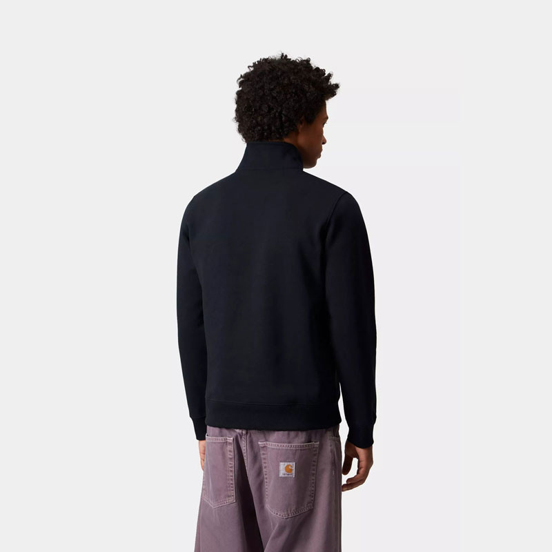 Sudadera Carhartt WIP: Chase Neck Zip Sweat (Dark Navy Gold)