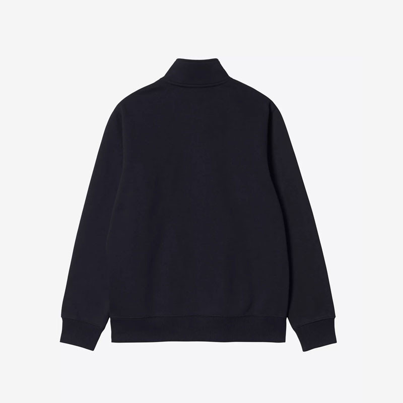 Sudadera Carhartt WIP: Chase Neck Zip Sweat (Dark Navy Gold)