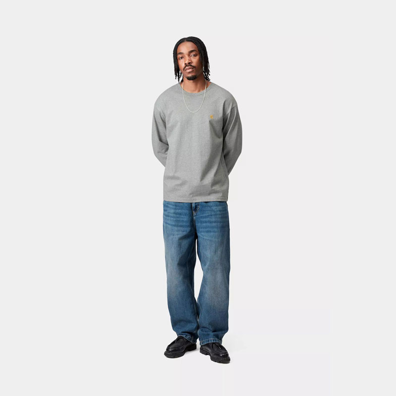 Camiseta Carhartt WIP: LS Chase T Shirt (Grey Heather Gold)