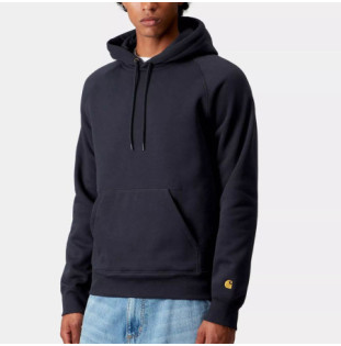 Sudadera Carhartt WIP: Hooded Chase Sweat (Dark Navy Gold)