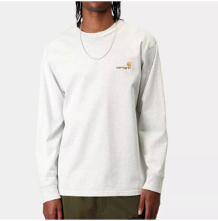 Camiseta Carhartt WIP: LS American Script T Shirt (Ash Heather)