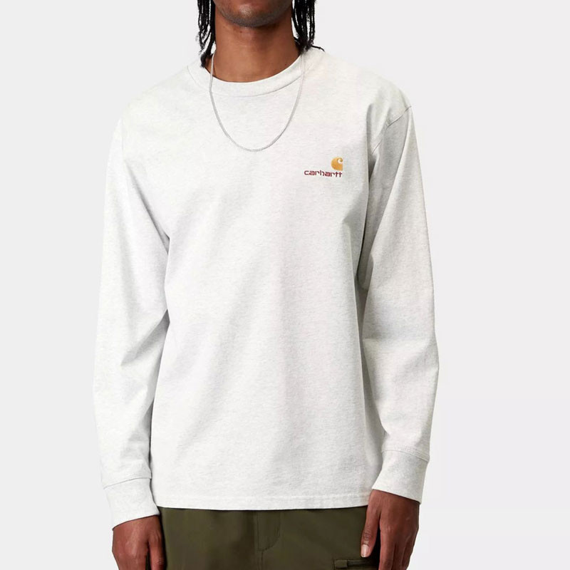 Camiseta Carhartt WIP: LS American Script T Shirt (Ash Heather)