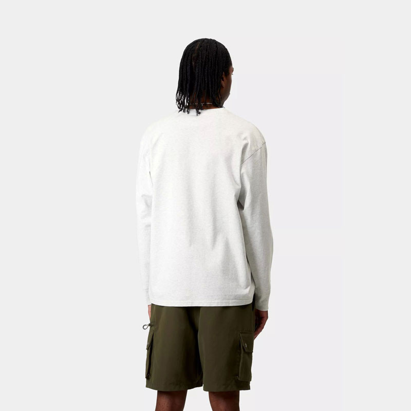 Camiseta Carhartt WIP: LS American Script T Shirt (Ash Heather)