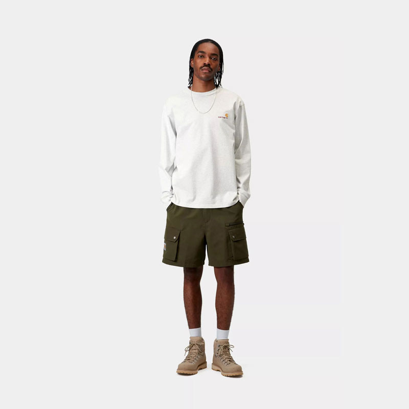 Camiseta Carhartt WIP: LS American Script T Shirt (Ash Heather)