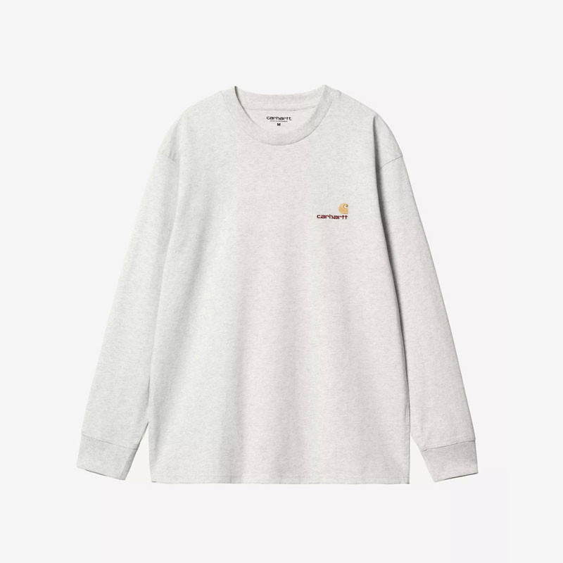 Camiseta Carhartt WIP: LS American Script T Shirt (Ash Heather)
