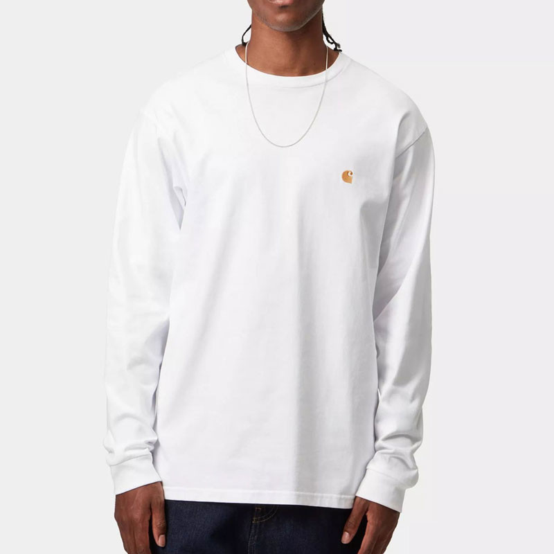 Camiseta Carhartt WIP: LS Chase T Shirt (White Gold)