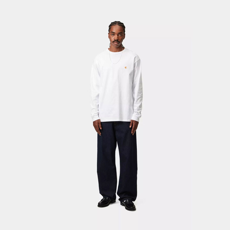 Camiseta Carhartt WIP: LS Chase T Shirt (White Gold)
