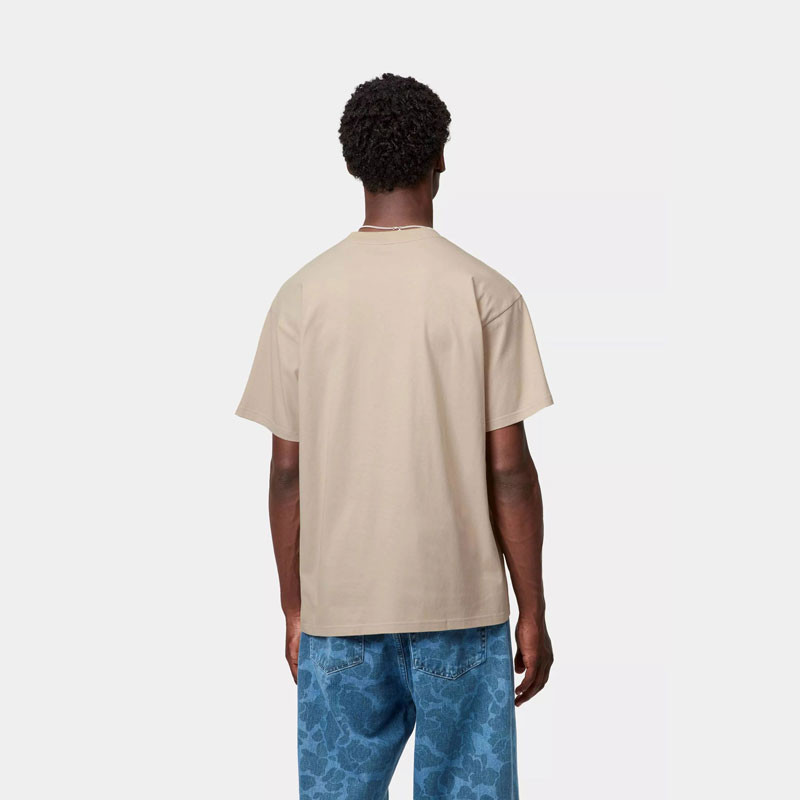 Camiseta Carhartt WIP: SS Script Embroidery Tee (Fleur Sel Wht)
