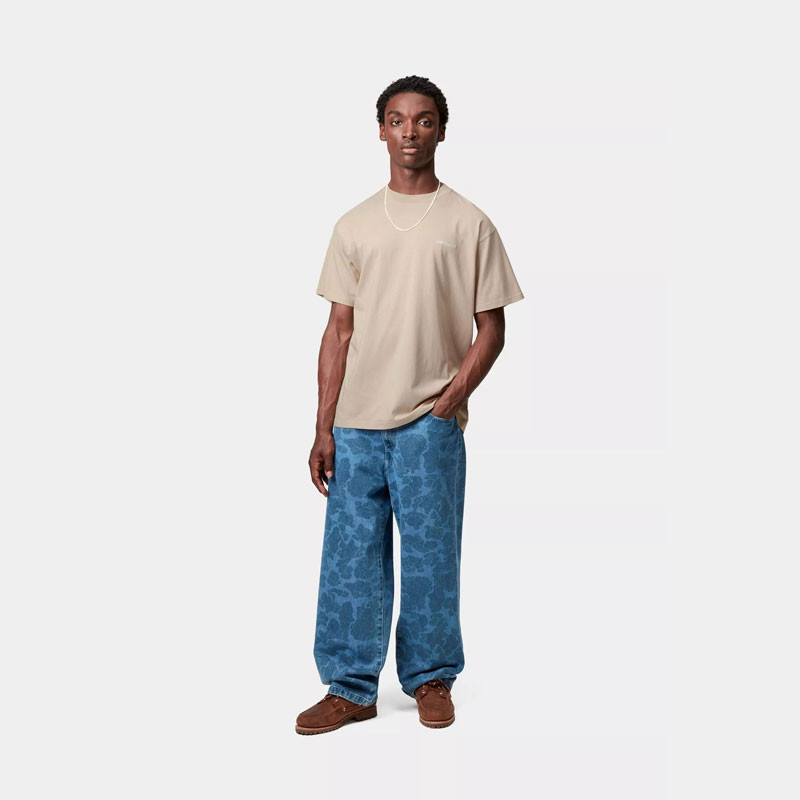 Camiseta Carhartt WIP: SS Script Embroidery Tee (Fleur Sel Wht)