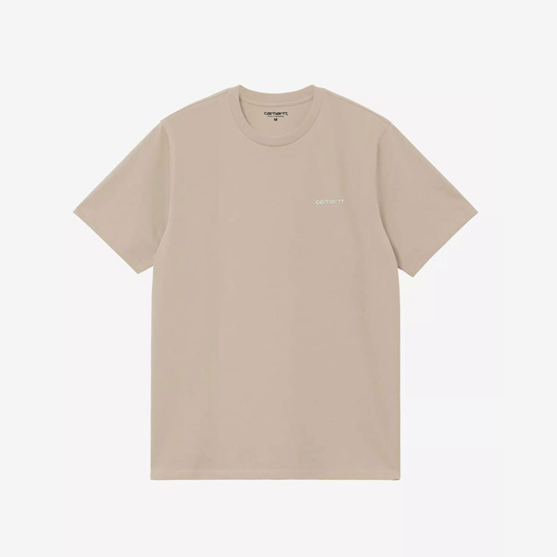 Camiseta Carhartt WIP: SS Script Embroidery Tee (Fleur Sel Wht)