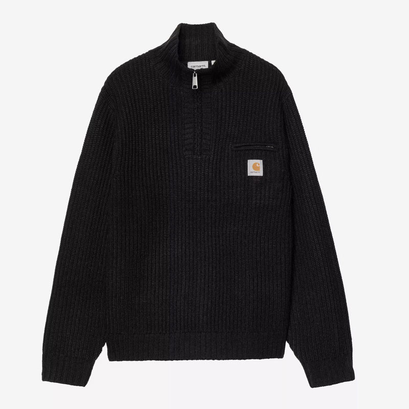 Jersey Carhartt WIP: Detroit Half Zip Sweater (Black)