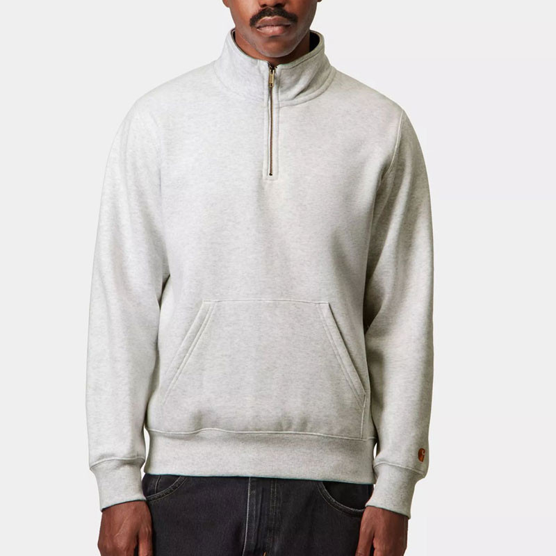 Sudadera Carhartt WIP: Chase Neck Zip Sweat (Ash Heather Gold)