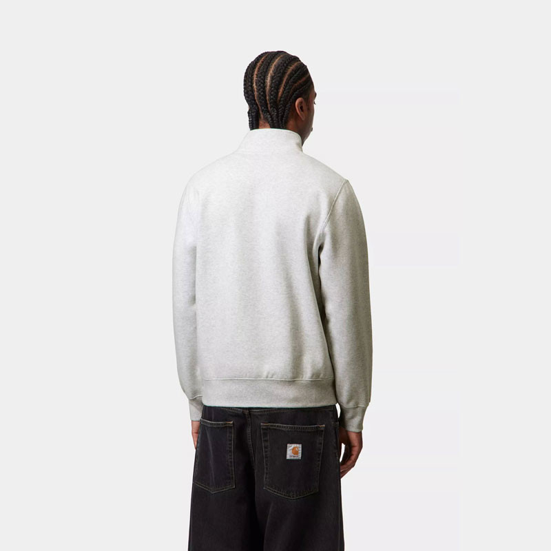 Sudadera Carhartt WIP: Chase Neck Zip Sweat (Ash Heather Gold)