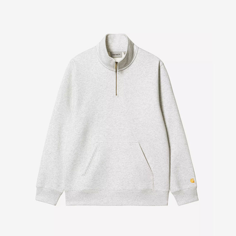 Sudadera Carhartt WIP: Chase Neck Zip Sweat (Ash Heather Gold)