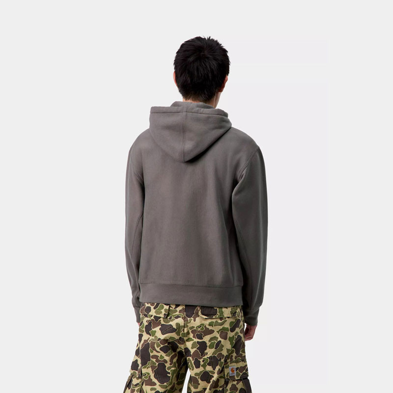 Sudadera Carhartt WIP: Hooded American Script Sweat (Porphyry)