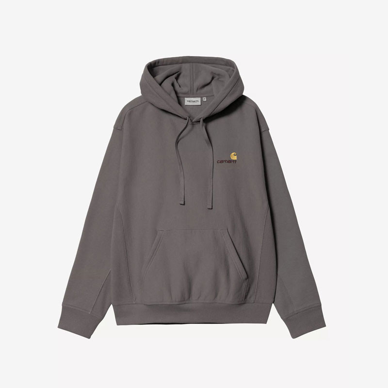 Sudadera Carhartt WIP: Hooded American Script Sweat (Porphyry)