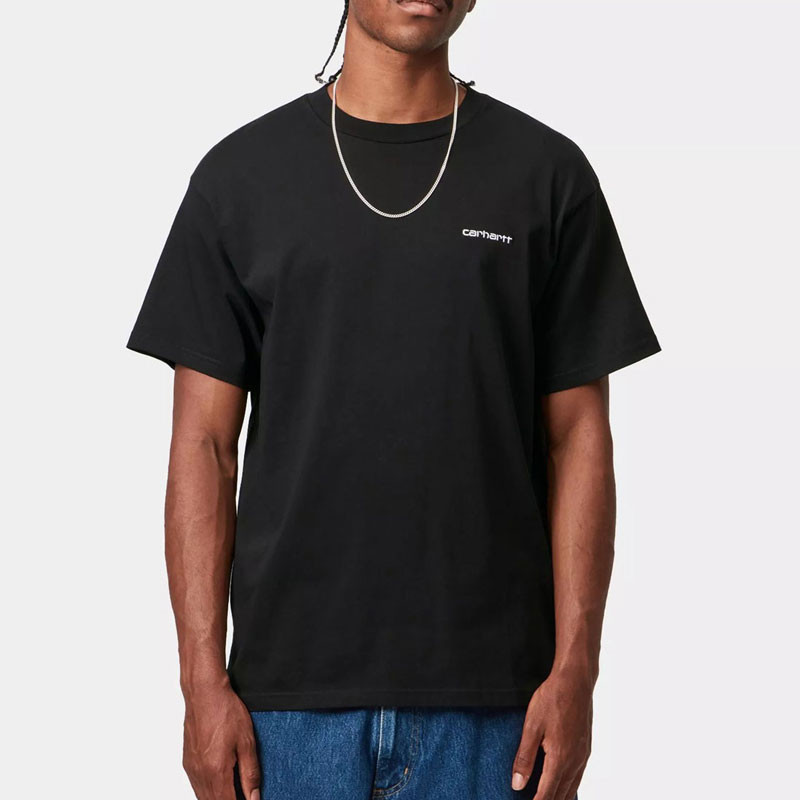 Camiseta Carhartt WIP: SS Script Embroidery T Shirt (Black White)
