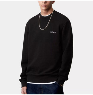 Sudadera Carhartt WIP: Script Embroidery Sweat (Black White)