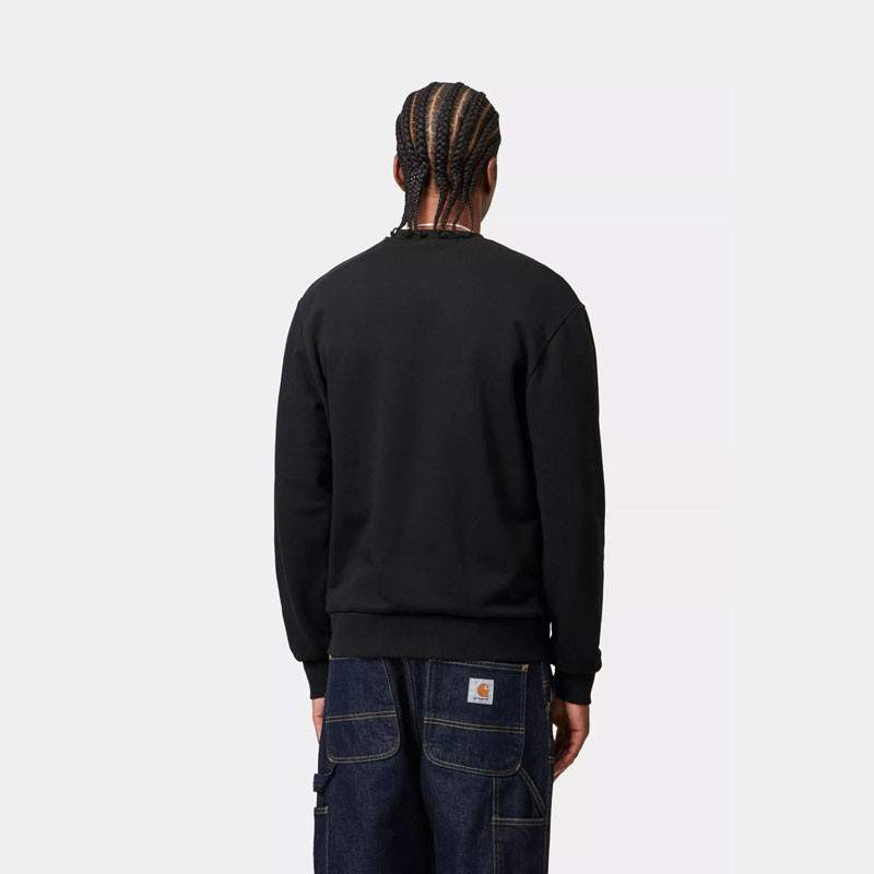 Sudadera Carhartt WIP: Script Embroidery Sweat (Black White)