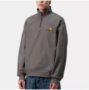 Sudadera Carhartt WIP: Half Zip American Script Sweat (Porphyry)
