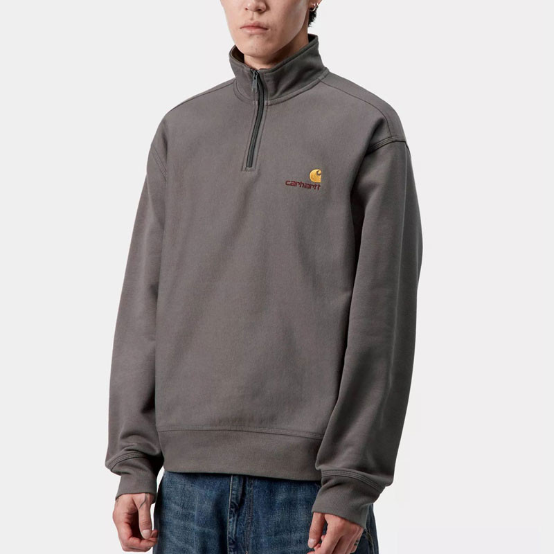 Sudadera Carhartt WIP: Half Zip American Script Sweat (Porphyry)