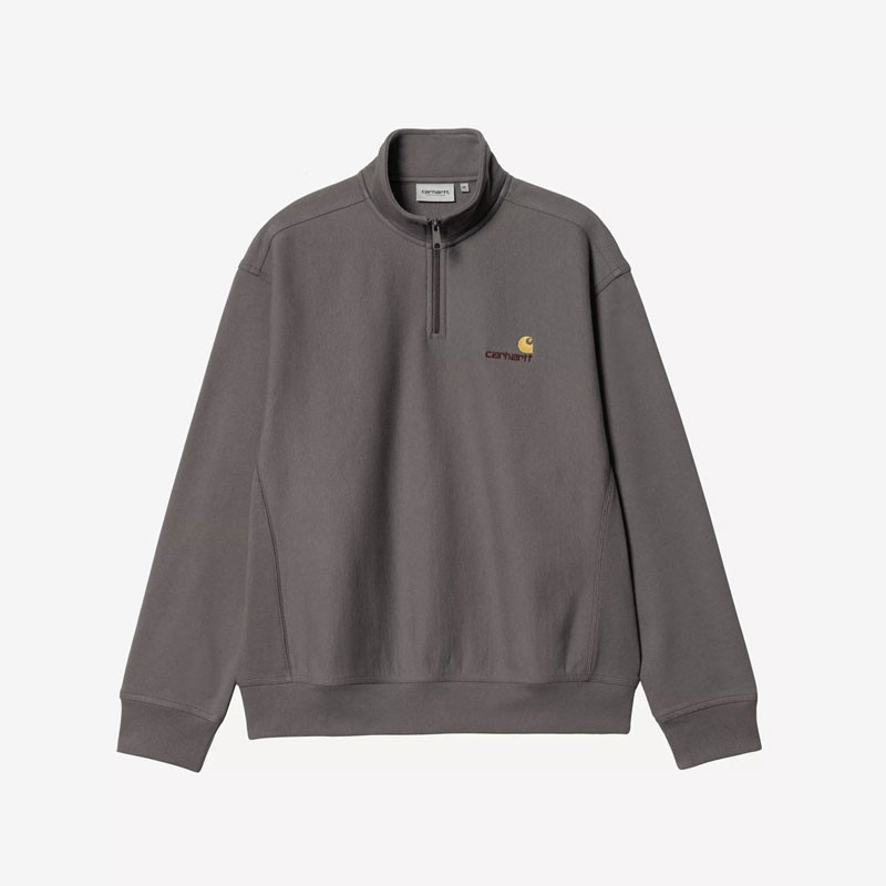 Sudadera Carhartt WIP: Half Zip American Script Sweat (Porphyry)