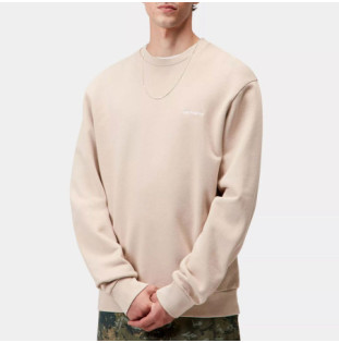 Sudadera Carhartt WIP: Script Embroidery Sweat (Fleur de Sel Wht)