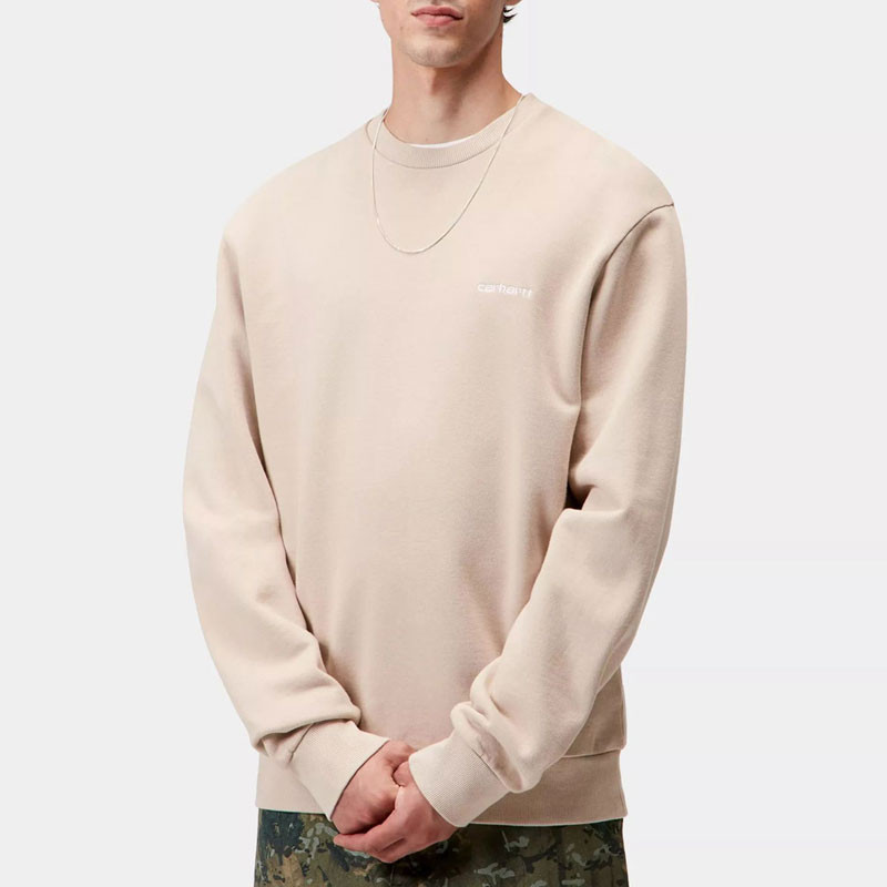 Sudadera Carhartt WIP: Script Embroidery Sweat (Fleur de Sel Wht)