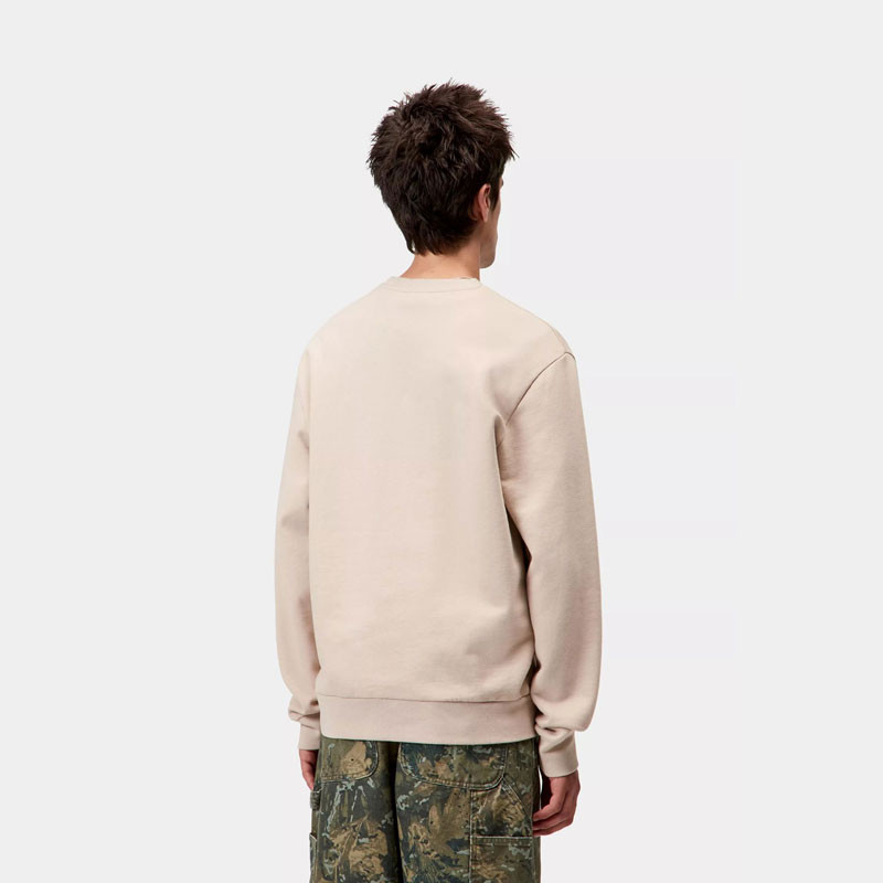 Sudadera Carhartt WIP: Script Embroidery Sweat (Fleur de Sel Wht)
