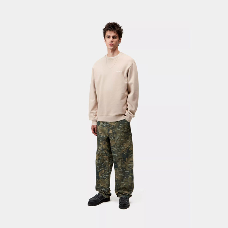Sudadera Carhartt WIP: Script Embroidery Sweat (Fleur de Sel Wht)