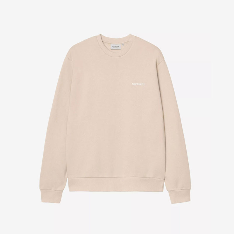 Sudadera Carhartt WIP: Script Embroidery Sweat (Fleur de Sel Wht)