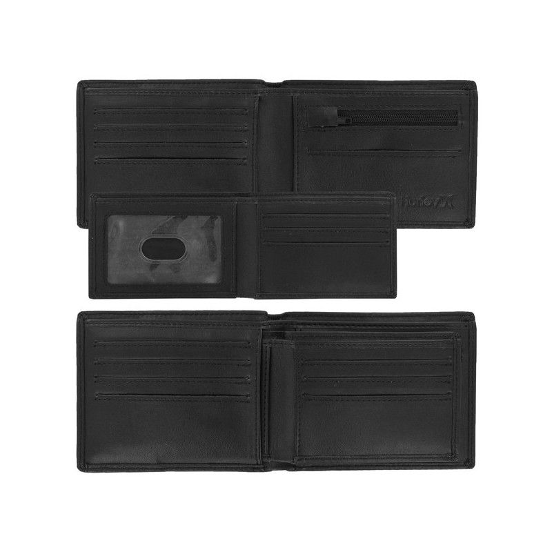Cartera Hurley ONE AND ONLY LEATHER Black Black Atlas Stoked