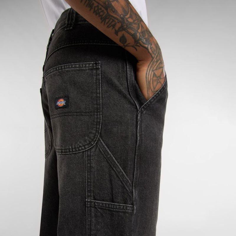 Pantalón Dickies: Stevensville Carpent Dnim (Blk Wash Faded)