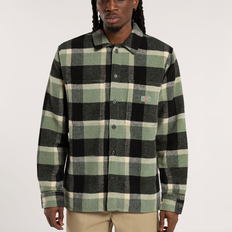 Camisa Dickies: Plaid Coaling LS Shirt (Sea Spray)