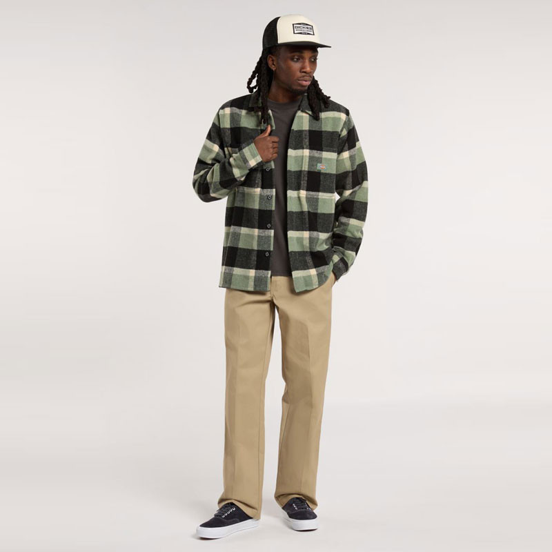 Camisa Dickies: Plaid Coaling LS Shirt (Sea Spray)