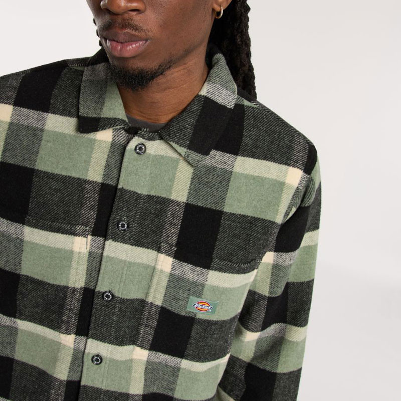 Camisa Dickies: Plaid Coaling LS Shirt (Sea Spray)