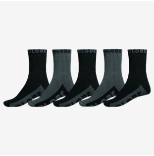 Calcetines Globe: BG Crew Sock 5 Pack (Black Grey)