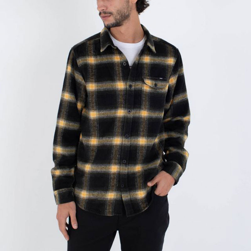Camisa Hurley: Portland Heavyweight Flannel (Black)