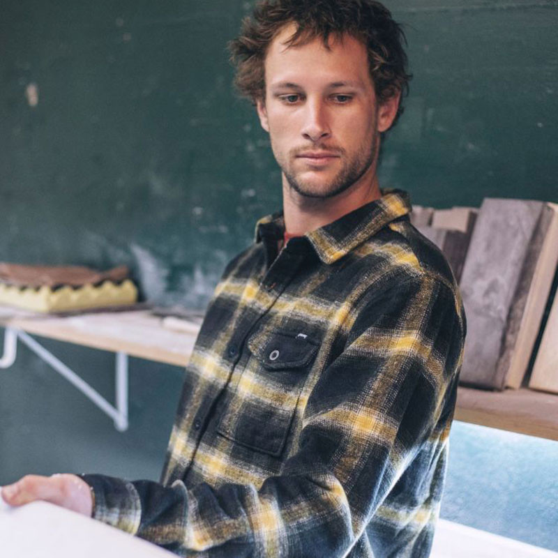 Camisa Hurley: Portland Heavyweight Flannel (Black)