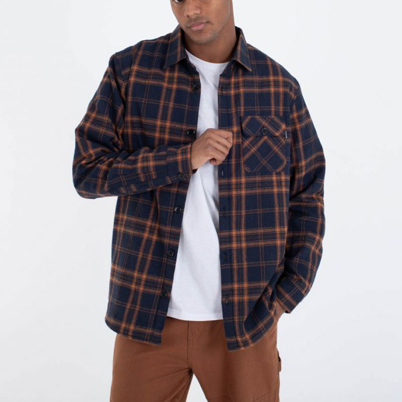 Chaqueta Hurley: Axe Sherpa Flannel (Armored Navy)