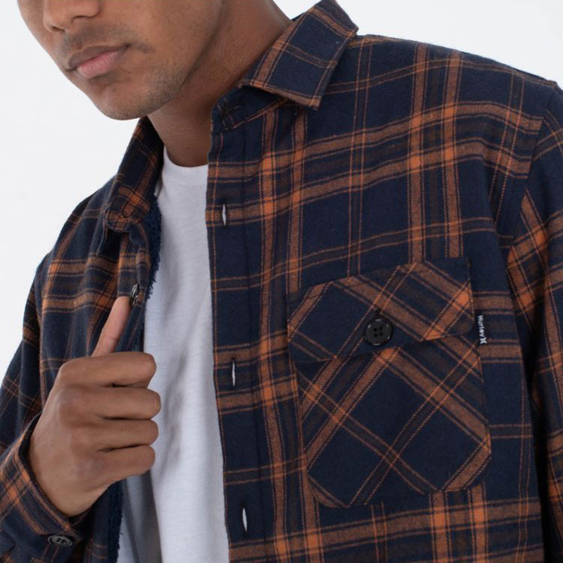 Chaqueta Hurley: Axe Sherpa Flannel (Armored Navy)
