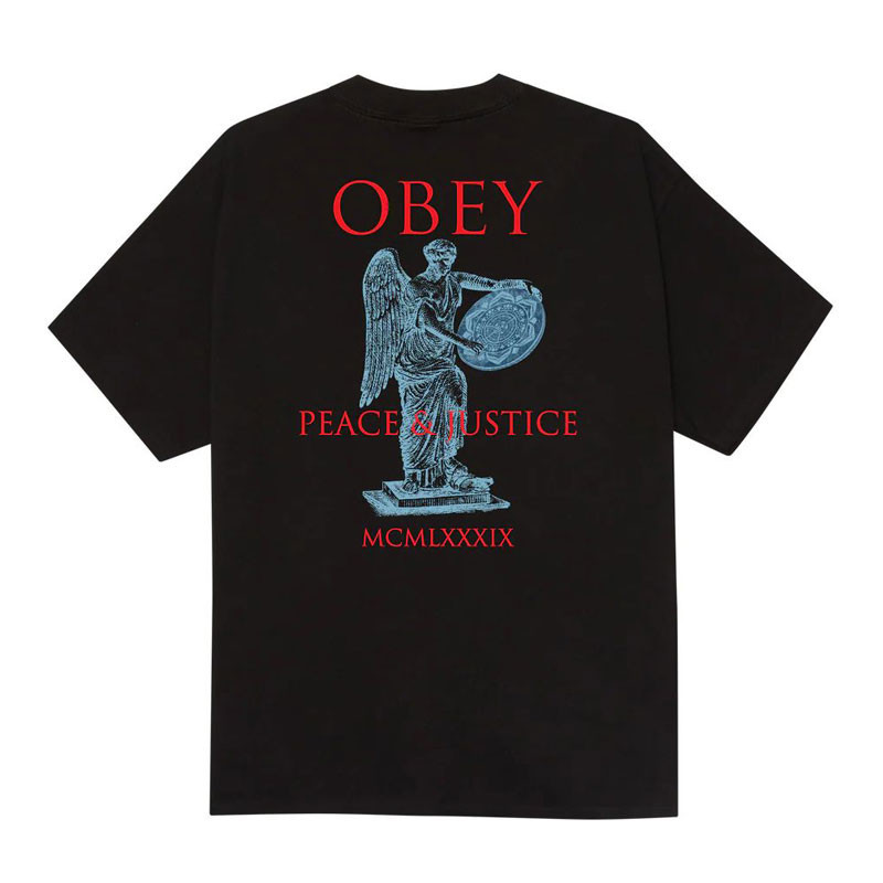 Camiseta Obey: Obey Peace And Justice Statue (Black)