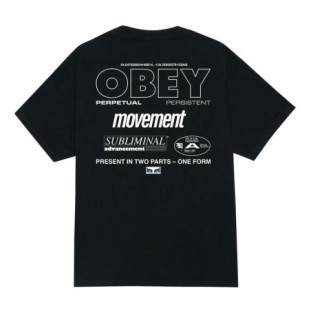 Camiseta Obey: Obey Persistent Mov (Pgmnt Tru Vint Blk)