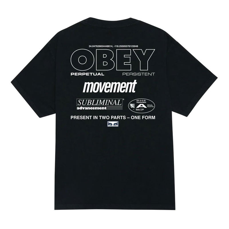 Camiseta Obey: Obey Persistent Mov (Pgmnt Tru Vint Blk)