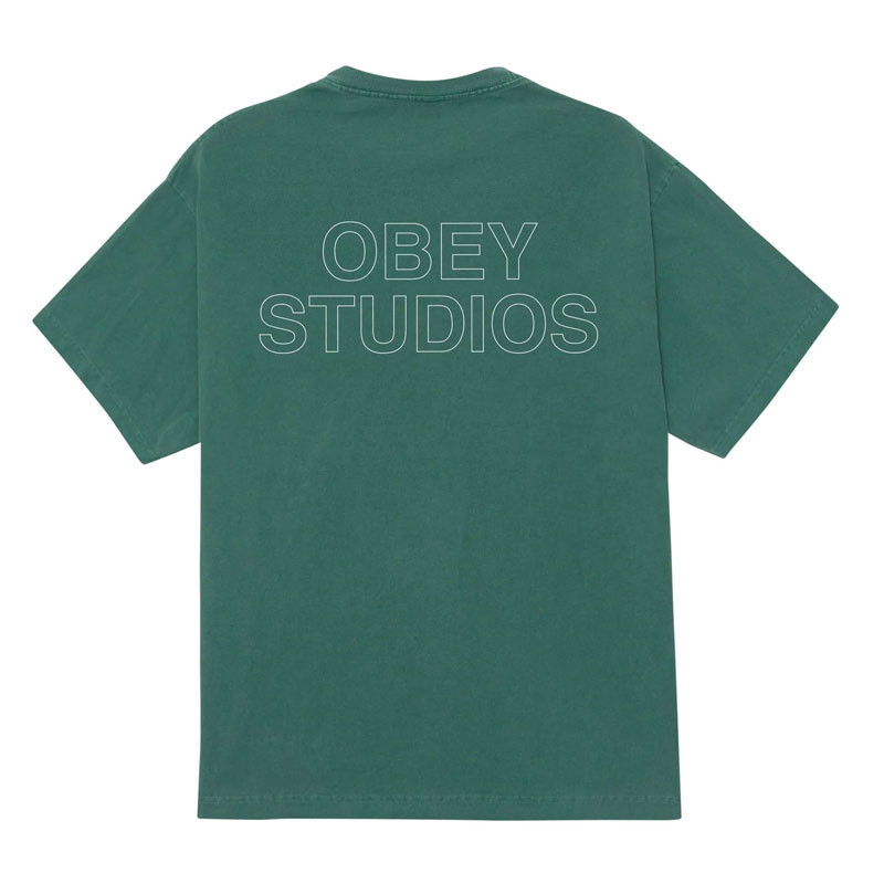 Camiseta Obey: Obey Studios Outline (Pigment Rainforest)