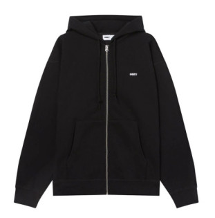 Sudadera Obey: Established Works Bold Zip Hoo (Black)